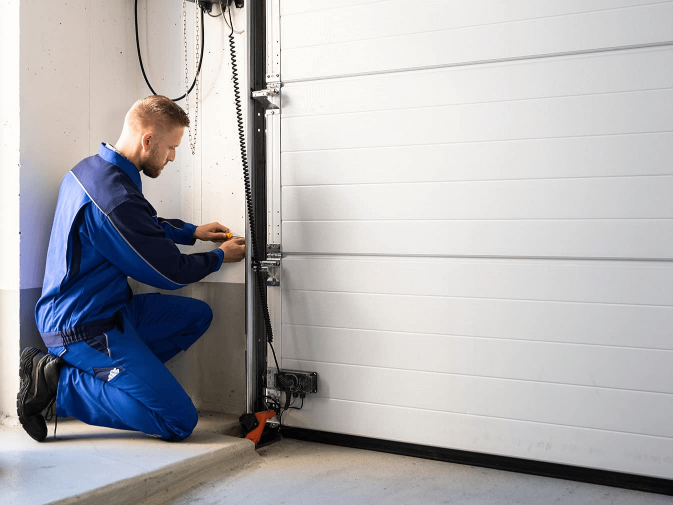 Garage door technician working 1