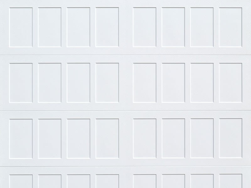short recessed panel garage door 1